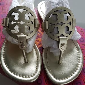 Tory Burch Spark Gold Miller Sandals